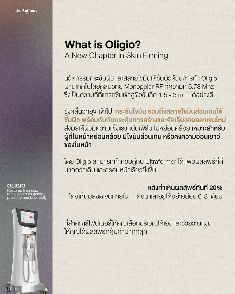 Tightening V Customization [Oligio]<br><br>(กระชับผิว สลายไขมัน กระตุ้นคอลลาเจนใต้ชั้นผิวด้วย โอลิจิโอ)<BR><br>